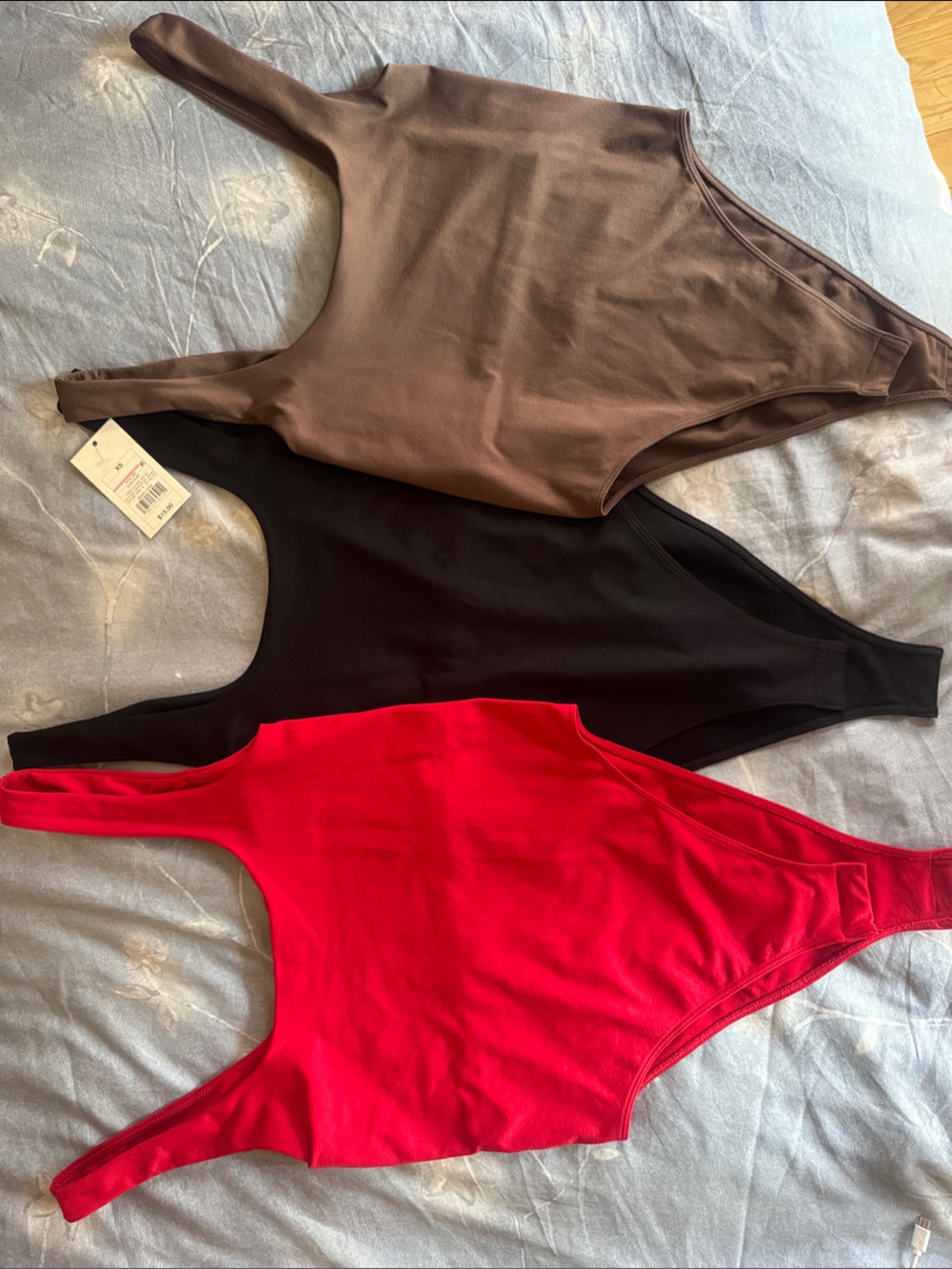 Women’s Seamless High-Cut Bodysuit - Red, Black, Brown Target A New Day XS